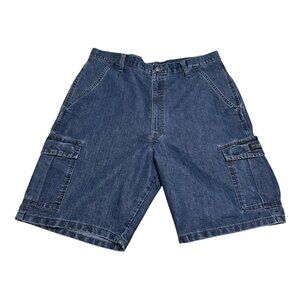 Wrangler Authentic Baggy Dark Wash Baggy Jean Shorts‎ Men’s 36